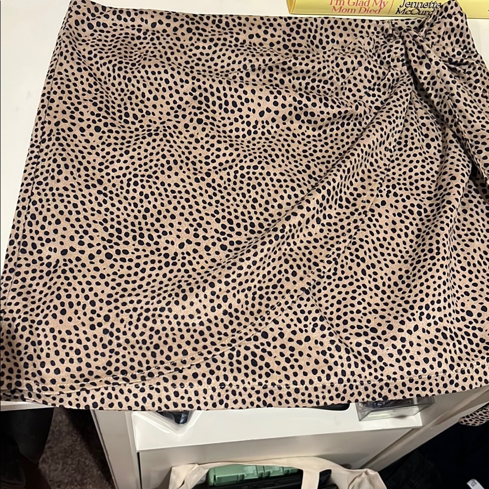 Miami Black and White Ruched Wrap Mini Skirt
